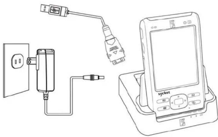 Socket Mobile SoMo 650-M - Connect with the Cradle - 1
