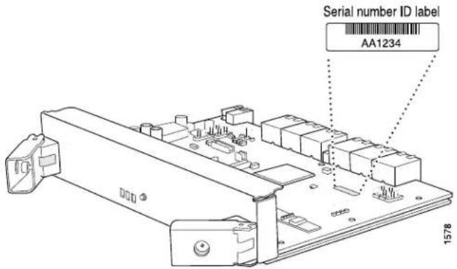 Serial number ID label AA1234 1578