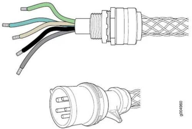 Juniper T1600 - Removing a T1600 Three-Phase Wye AC Power Supply Cord - 2