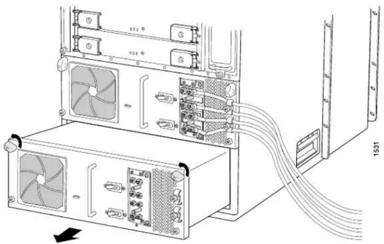 Juniper T1600 - Removing a Two-Input 160-A DC Power Supply - 7