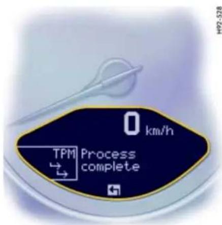 0 km/h TPM Process complete H92-528