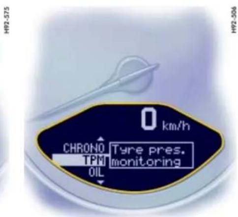 0 km/h CHRONO TPM OIL Tyre pres. monitoring H92-575 H92-506