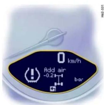 0 km/h Add air -0.2 bar H62-531