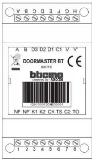 HOFEDCBA A B D3 D2 D1 C1 V V DOORMASTER BT K0STFE bbcino powered by: RQTC00 1201000100HB00001 NF NF' K1 K2 CK TS C2 TO 1 2 3 4 5 6 7 8
