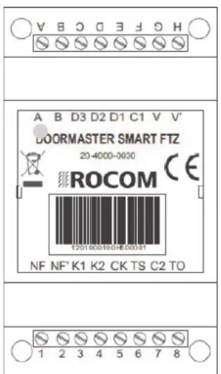 A B D3 D2 D1 C1 V V' BOORMASTER SMART FTZ 20-4000-0030 ROCOM 12010001001E00301 NF NF' K1 K2 CK TS C2 TO 1 2 3 4 5 6 7 8