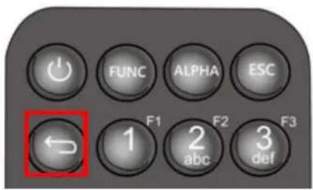 FUNC ALPHA ESC ← 1 2 abc 3 def