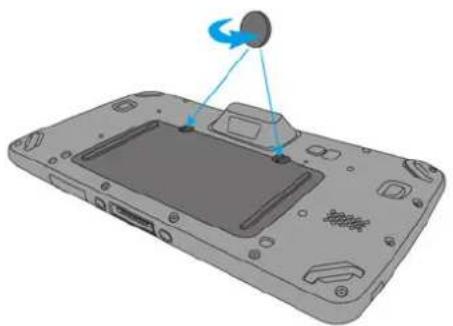 Unitech TB120 - Accessing battery, Micro SD card and SIM card - 1