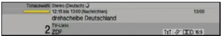 Tonauswahl: Stereo (Deutsch) 12:15 bis 13:00 (Nachrichten) 13:00 drehscheibe Deutschland 2 TV-Liste ZDF TxF T - DOD 16:9