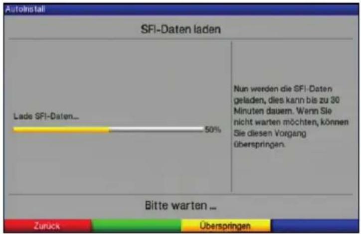 Autolnstall SFI-Daten laden Lade SFI-Daten... 50% Nun werden die SFI-Daten geladen, dies kann bis zu 30 Minuten dauern. Wenn Sie nicht warten möchten, können Sie diesen Vorgang überspringen. Bitte warten ... Zurück Überspringen