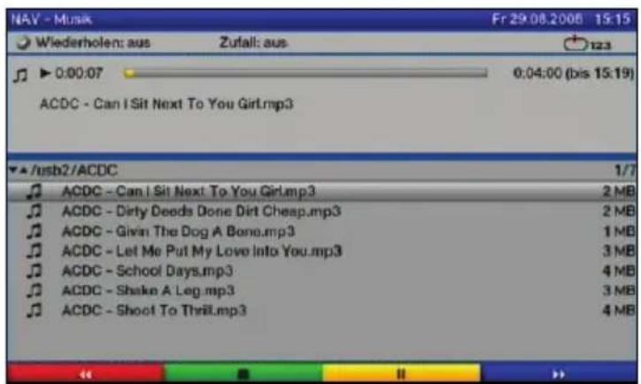 NAV - Musik Fr 29.08.2006 15:15 Wiederholen: aus Zufall: aus 123 0:00:07 0:04:00 (bis 15:19) ACDC - Can I Sit Next To You Girl.mp3 /usb2/ACDC 1/7 ACDC - Can I Sit Next To You Girl.mp3 2 MB ACDC - Dirty Deeds Done Dirt Cheap.mp3 2 MB ACDC - Givin The Dog A Bono.mp3 1 MB ACDC - Let Me Put My Love Into You.mp3 3 MB ACDC - School Days.mp3 4 MB ACDC - Shake A Leg.mp3 3 MB ACDC - Shoot To Thrill.mp3 4 MB