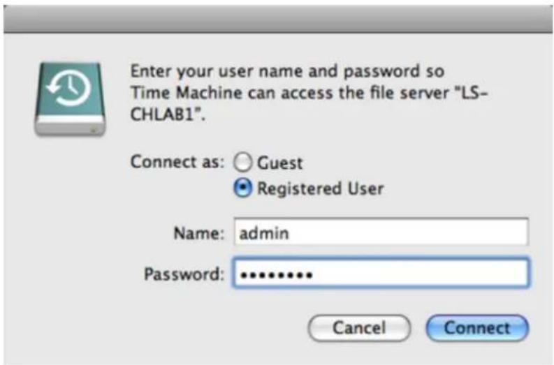 BUFFALO TeraStation 3200D - Enter a username and password with the rights to access the shared folder of the TeraStation, then click Connect. - 1