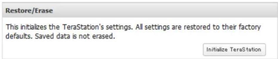 BUFFALO TeraStation 3200D - Initializing from Settings - 3