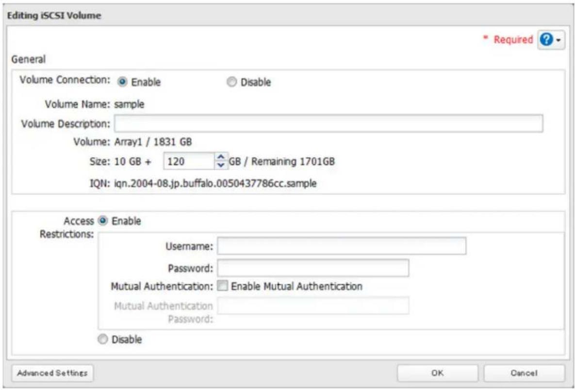 BUFFALO TeraStation 3200D - Configuring Access Restrictions for Individual Volumes - 3