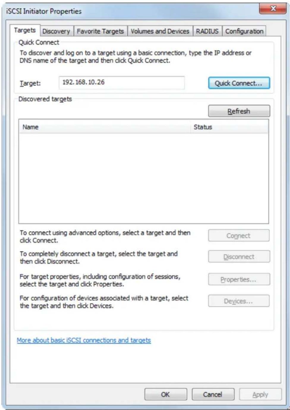 BUFFALO TeraStation 3200D - Enter the IP address of the TeraStation into the "Target" field and click Quick Connect. - 1