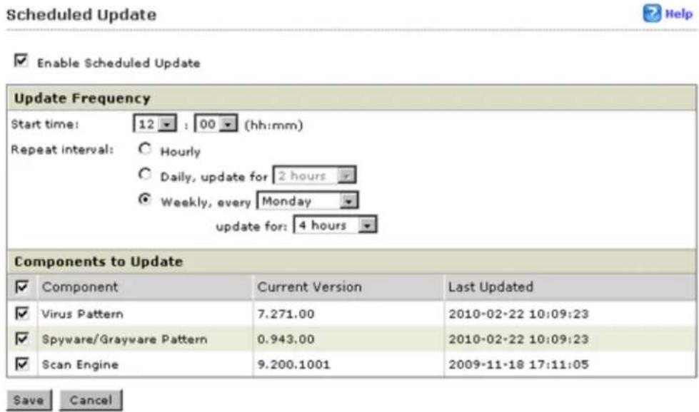 BUFFALO TeraStation 3200D - Select a time for updates to begin, an interval for updates, and an amount of time for updates to continue. Select the components to update. Click Save. - 1