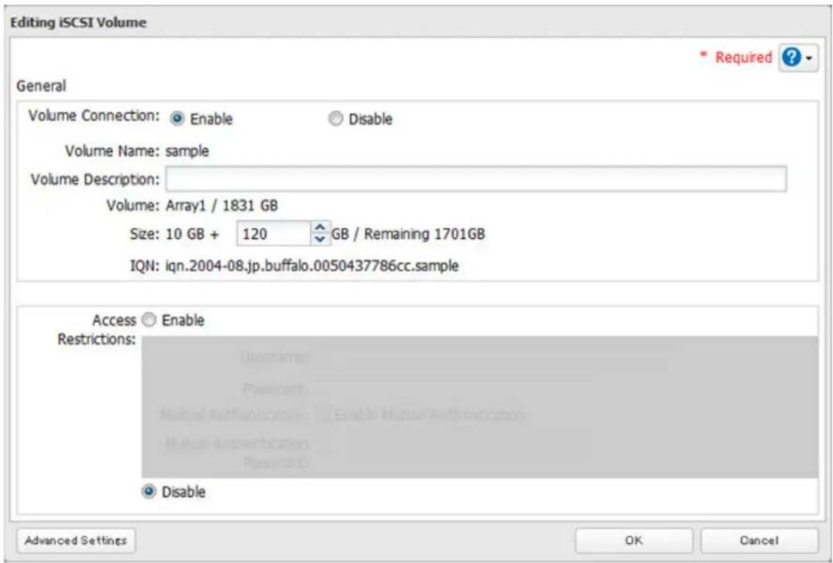 BUFFALO TeraStation 3200D - Enter the desired volume size to add and click OK. - 1
