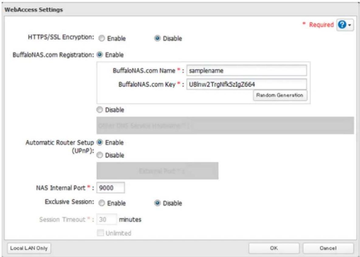 BUFFALO TeraStation 3200D - Configure the desired settings, then click OK. - 1