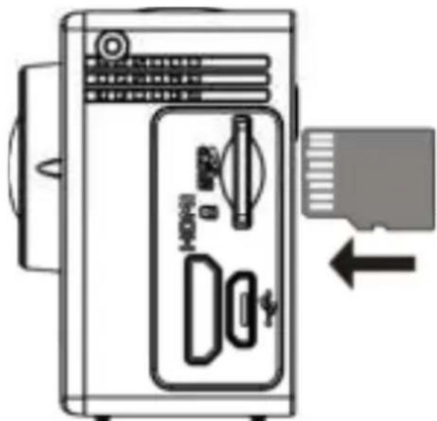 Diagram of a refrigerator with labeled doors and a card, showing internal components and a directional arrow indicating movement.