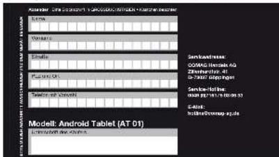 ITEMS Version Emails Fusion Oil Translation & Version Modell: Android Tablet (AT 01) E-mail: e123456789@123456789 Service/Description: GOANG Software AG 2nd Floor 41 Dr. 2007; Exporting Service/Info: Model: Android Tablet (AT 01) E-mail: e123456789@123456789