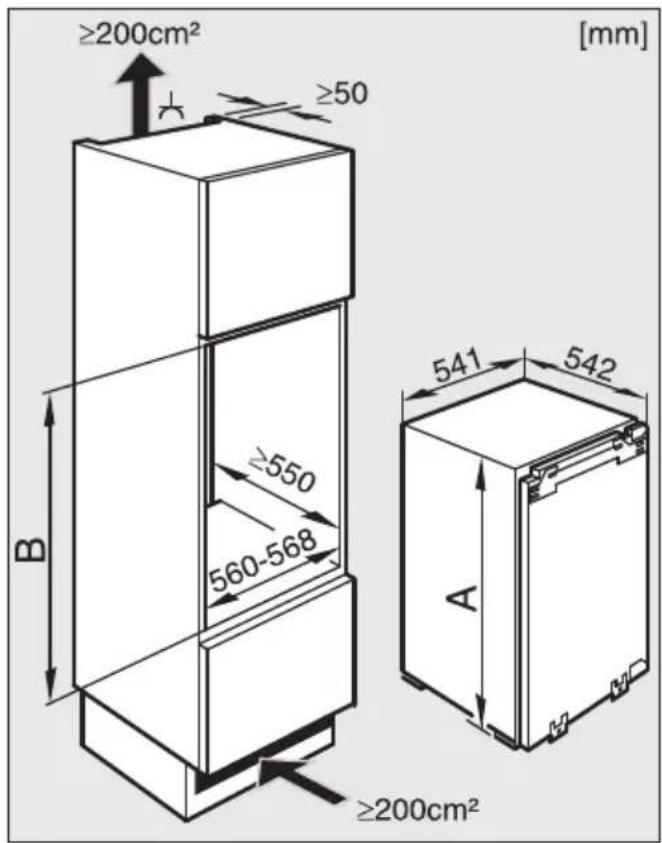 ≥200cm² ≥50 B ≥550 560-568 541 542 A ≥200cm² [mm]