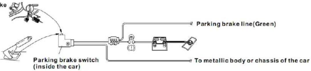 Auna DVA72BT - Description of Connecting the Parking Brake Line to the Parking Brake System Built in the Car - 1