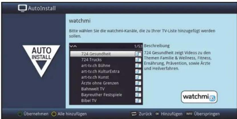 AutoInstall watchmi Bitte wählen Sie die watchmi-Kanäle, die zu Ihrer TV-Liste hinzugefügt werden sollen. 724 Gesundheit 724 Trucks art-tv.ch Bühne art-tv.ch KulturExtra art-tv.ch Kunst Ärzte ohne Grenzen Bahmwelt TV Bayreuther Festspiele Bibel TV 1/53 Beschreibung 724 Gesundheit zeigt Videos zu den Themen Familie & Wellness, Fitness, Ernährung, Prävention, sowie Ärzte und Heilverfahren. watchmi Übernehmen Alle hinzufügen Zurück OK Hinzufügen INFO Überspringen