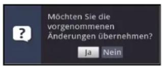 Möchten Sie die vorgenommenen Änderungen übernehmen? Ja Nein