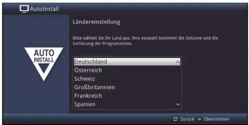 AutoInstall Ländereinstellung Bitte wählen Sie Ihr Land aus, Ihre Auswahl bestimmt die Zeitzone und die Sortierung der Programmliste. Deutschland Österreich Schweiz Großbritannien Frankreich Spanien Zurück € Übernehmen