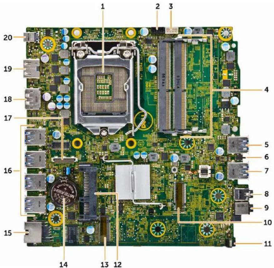 DELL OptiPlex 7040M - Layout der Systemplatine - 1