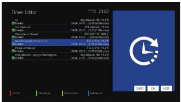 Timer Editor 24 Bridgest! The Class List: Bridgest! Überhausen im Sumpf Bridgest! Marvel's Agents of S.H. (E.L.D.) Bridgest! Person of Interest Bridgest! Pakty Blinders - Gangs of Birmingham Bridgest! Sky Atlantic HD 19.3%E 24.06. 20.57 ... 22.05 (58 Minutes) RTL Passion 19.3%E 24.06. 20.12 ... 21.05 (53 Minutes) HISTORY HD: DMB.C 26.06. 14.57 ... 16.05 (58 Minutes) RTL Crime 19.3%E 27.06. 20.12 ... 21.05 (53 Minutes) RTL Crime 19.3%E 30.06. 20.12 ... 21.05 (53 Minutes) Sky Atlantic HD 19.3%E 30.06. 21.57 ... 23.05 (58 Minutes) INFO OK EXIT