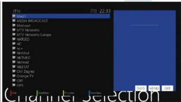 (TV) ■ Media? ■ MEDIA BROADCAST ■ MediaSat ■ MTV Networks ■ MTV Networks Europe ■ NARGEO ■ NC ■ PC+ ■ NetMed ■ NETMED ■ Netmed ■ MILESAT ■ QIV Zagreb ■ Orange TV ■ ORF ■ QRS ■ Info ■ Selection ■ Preview ■ Cancel Box INFO MENU XRF