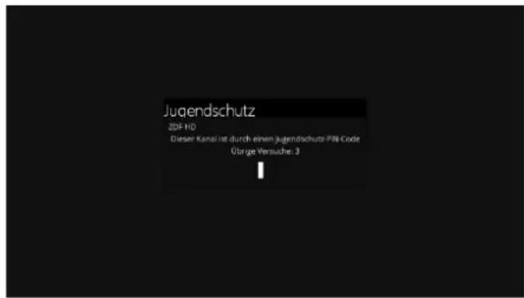 Jugendschutz ZDF-HD Dieser Kanal ist durch einen Jugendschutz-FIN-Code Übrige Versuche: 3