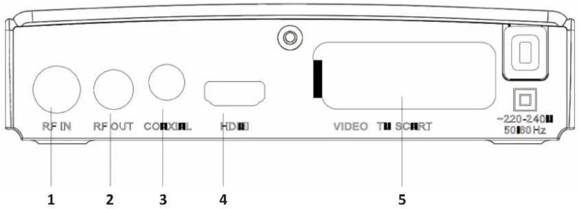 RF IN RF OUT COROXL HD VIDEO TII SCRT ~220-240 50 80 Hz 1 2 3 4 5