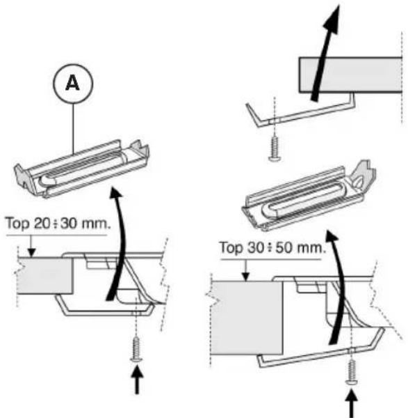 A Top 20 ÷ 30 mm. Top 30 ÷ 50 mm.