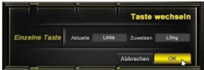Taste wechseln Einzelne Taste Aktuelle Links Zuweisen LStrg Abbrechen OK