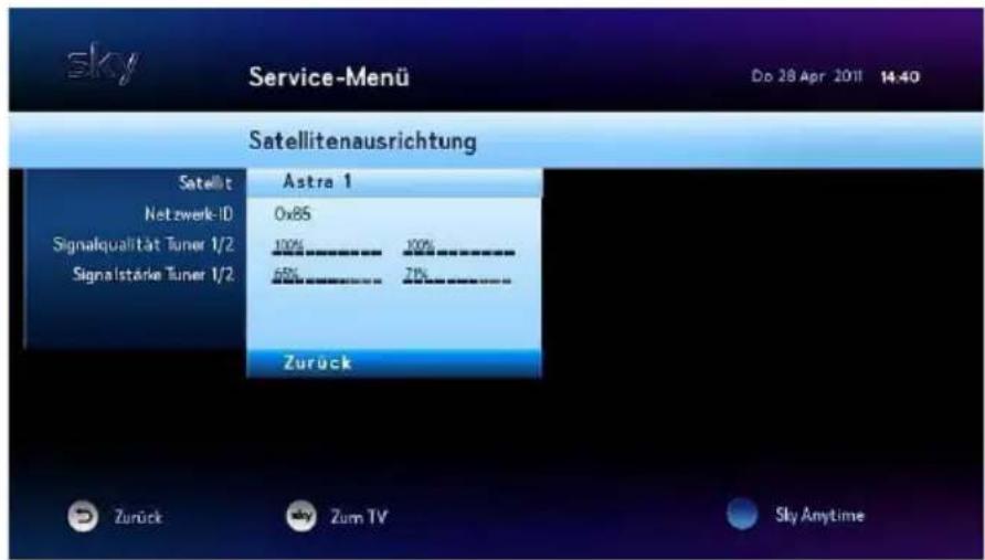 HUMAX S HD 4 - Satellitenausrichtung überprüfen - 1