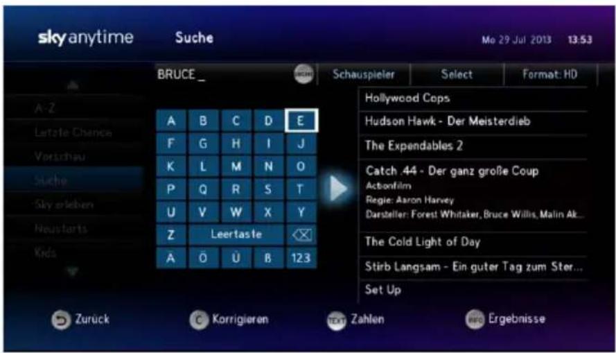 HUMAX S HD 4 - Gezielt in der Programmbibliothek von Sky Anytime suchen - 1