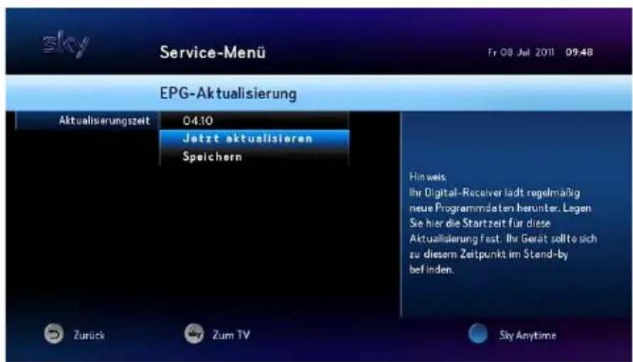 HUMAX S HD 4 - EPG-Daten aktualisieren - 1