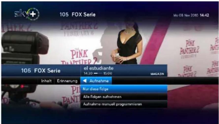 HUMAX S HD 4 - Sendung oder ganze Serie für Aufnahme vormerken - 1