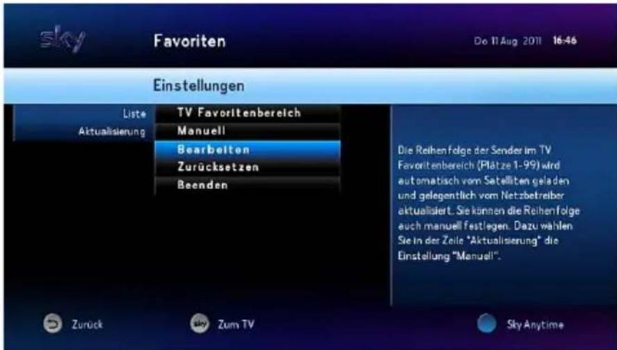 HUMAX S HD 4 - Favoriten bestimmen - 1