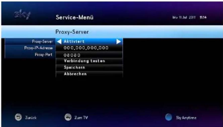 HUMAX S HD 3 - Proxy-Server aktivieren - 1