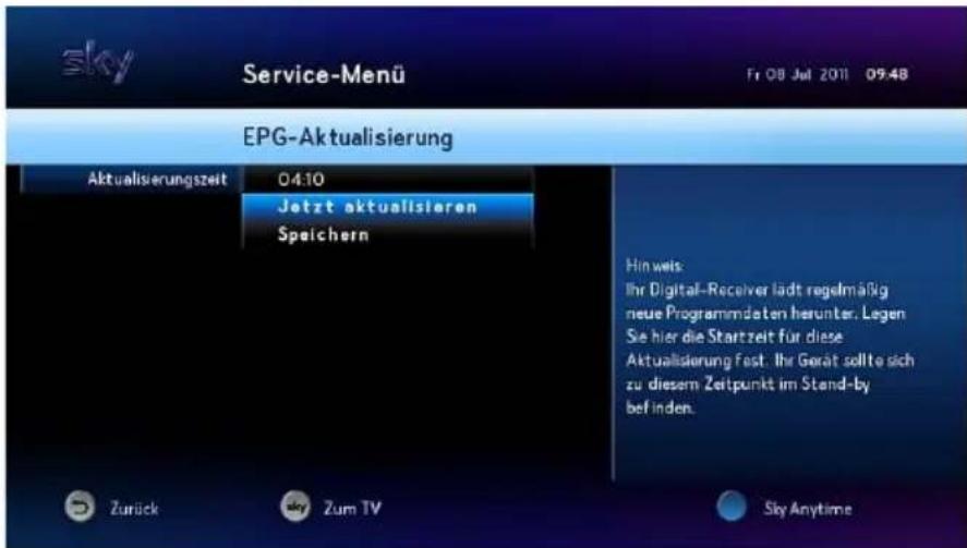 HUMAX S HD 3 - EPG-Daten aktualisieren - 1