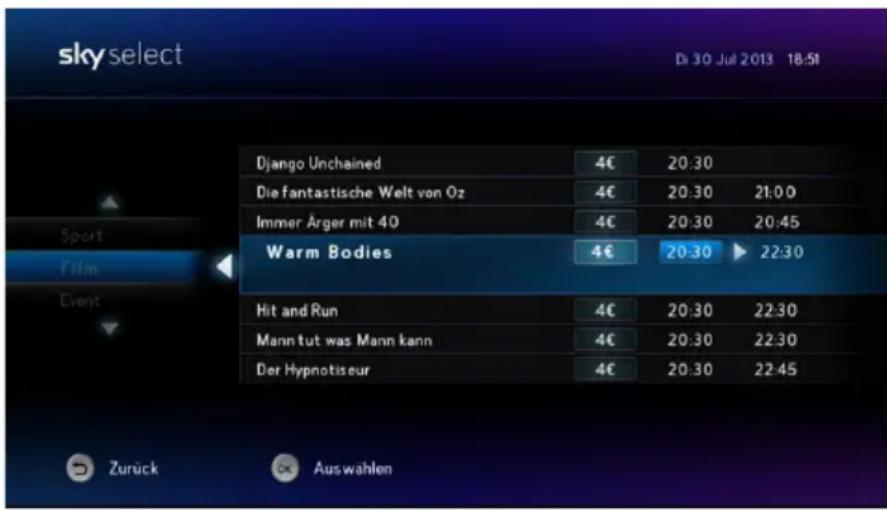 HUMAX S HD 3 - Sendung per Fernbedienung bestellen - 1