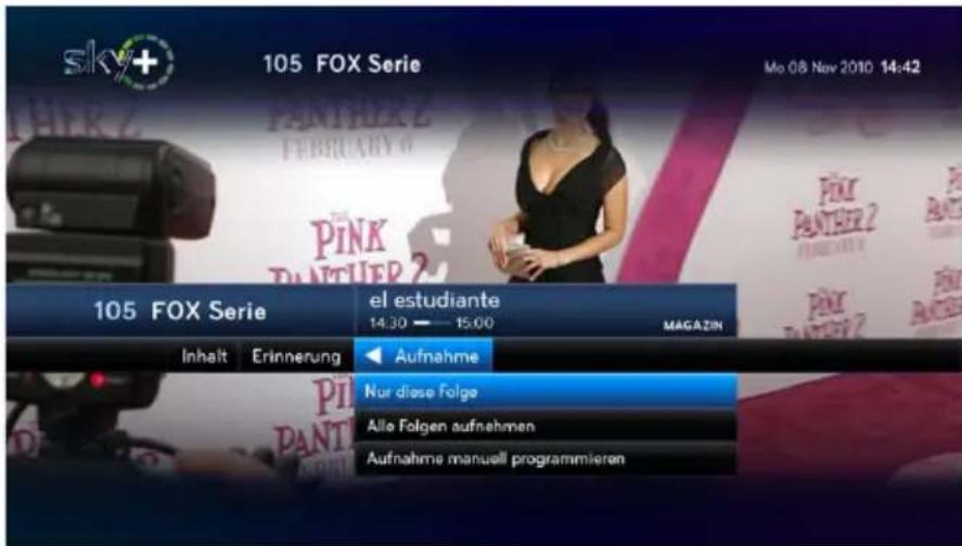 HUMAX S HD 3 - Sendung oder ganze Serie für Aufnahme vormerken - 1