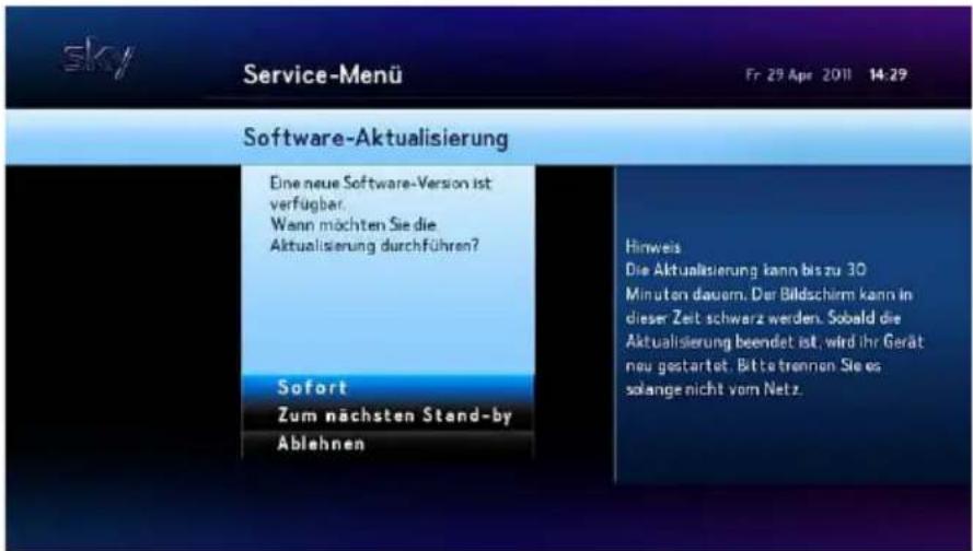 HUMAX S HD 3 - Software-Version aktualisieren - 1