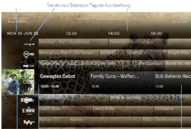 Senderliste Zeitraste-Tag der Ausstrahlung TV PROGRAMME ALLE SENDER MON 10 JUN 23 13:30 14:00 14:30 Handball - Die T. Bundesliga Volleyball - World League Emergency Room - Die Notauf... Seinfeld Seinfeld Knight Rider Hawlett Pive O - J.A.G. - Im Auftrag der Erhe The Guardian - Retter mit Herz Gewagtes Gebot Family Guns - Waffen... Bob Ballards Reich 13:00 - 13:45 13:45 14:30 DELUXE Gold Made in Germany Law & Order Law & Order Fleshpoint Aches Aches 4400 - Die Rückkehre