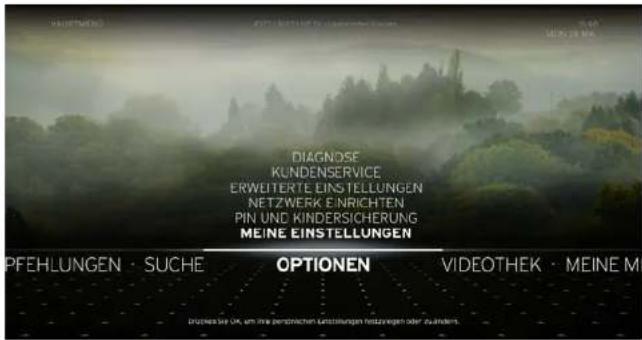 DIAGNOSE KUNDENSERVICE ERWEITERTE EINSTELLUNGEN NETZWERK EINRICHTEN PIN UND KINDERSICHERUNG MEINE EINSTELLUNGEN PFEHLUNGEN · SUCH OPTIONEN VIDEOTHEK · MEINE M Driessen Sie UK, am ihre persönlichen Kunststellungen festzahlen oder ausländern.