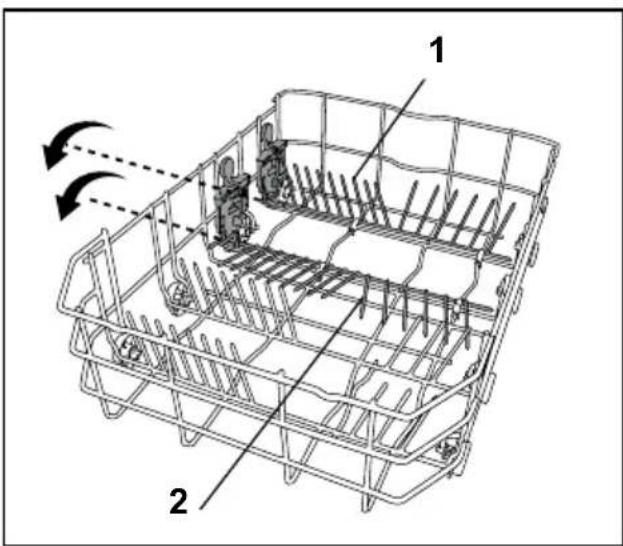 BEKO DSS05010X - Einklappbare Geschirrhalter am unteren Korb (2-teilig) (je nach Modell) - 2