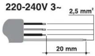 220-240V 3~ 2,5 mm² 20 mm