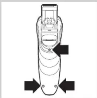 PHILIPS SHAVER 3000 PowerTouch HQ6923 - Pakartotinai ikraunamų baterijų išėmimas - 1